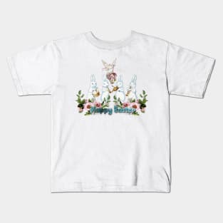 Funny easter bunny playing music Kids T-Shirt